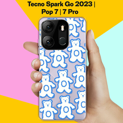 Силиконовый чехол на Tecno Spark Go 2023 / Tecno Pop 7 Pro /. Tecno Pop 7 Мишки / для Техно Спарк Го 2023 / Поп 7 / Поп 7 Про