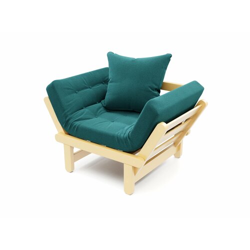 Садовое кресло Soft Element Снорри, деревянное, зеленый-желтый, массив дерева, на террасу, на веранду, для дачи, для бани кресло локи с голубая орех рогожка деревянное мягкое раскладное для дачи для кафе и бара на веранду в террасу для бани