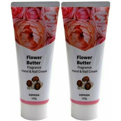 Aspasia Крем для рук и и ногтей с цветочными экстрактами Flower Butter Hand & Nail Cream, 100 г, 2 шт
