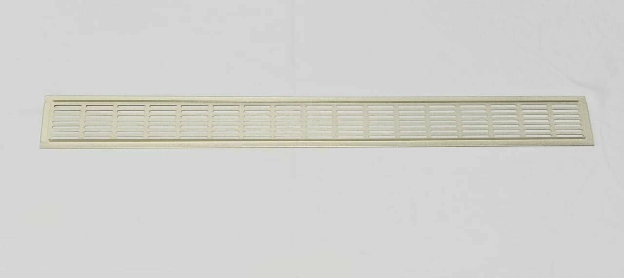 Решетка вентиляционная врезная из металла, 1000х80мм, антик белый - фотография № 2