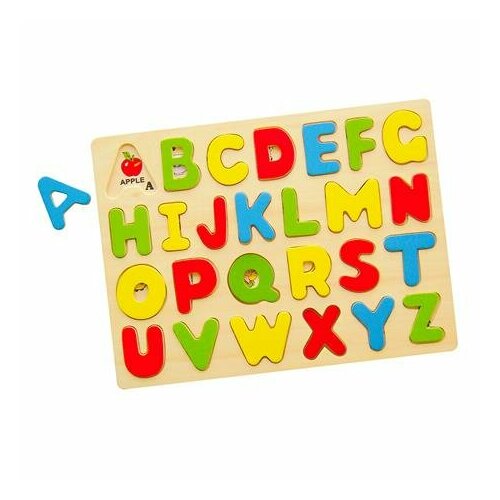 VIGA Пазл Алфавит 26 деталей (дерево) 58543 с 3 лет развивающий деревянный пазл азбука алфавит для малышей планшет пазл из дерева