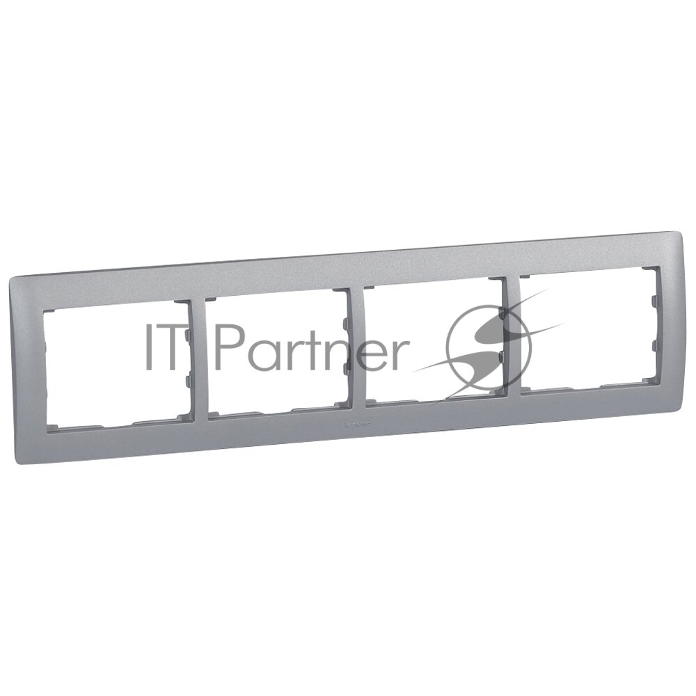 Galea Life 771304 Рамка 4-постовая (горизонтальная, soft aluminium) Legrand - фото №7