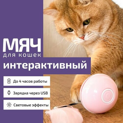 Игрушка для кошек дразнилка, умный мячик для кошки, автоматический интерактивный мячик для кошек