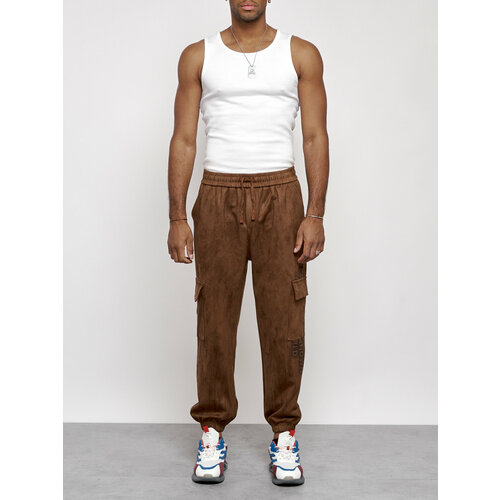 фото Брюки, размер 56, коричневый нет бренда