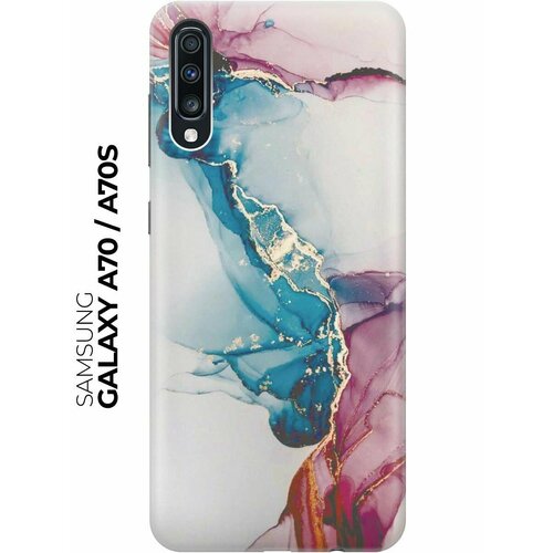 Чехол - накладка ArtColor для Samsung Galaxy A70 / A70s с принтом Сине-розовый мрамор чехол накладка artcolor для samsung galaxy a41 с принтом сине розовый мрамор