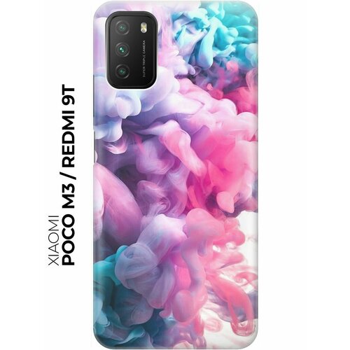 RE: PA Накладка Transparent для Xiaomi Poco M3 / Redmi 9T с принтом Розово-голубой дым силиконовый чехол розово голубые облака на xiaomi redmi 9t poco m3 сяоми поко м3 сяоми редми 9т