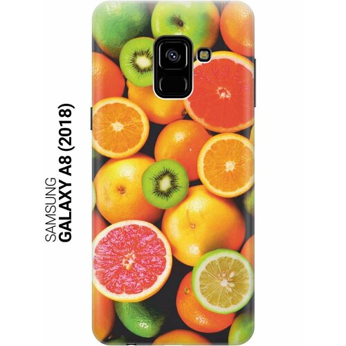 Ультратонкий силиконовый чехол-накладка для Samsung Galaxy A8 (2018) с принтом Сочные фрукты gosso ультратонкий силиконовый чехол накладка для samsung galaxy a7 2018 с принтом сочные фрукты