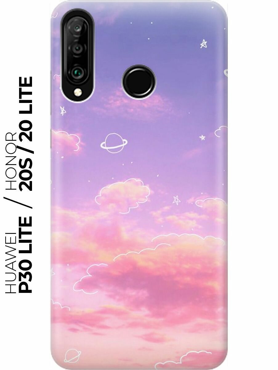 RE: PA Накладка Transparent для Huawei P30 Lite / Honor 20S / Honor 20 Lite с принтом "Розовое небо и космос"