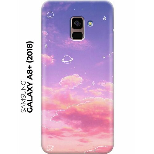 силиконовый чехол лунное небо на samsung galaxy a8 2018 самсунг а8 2018 RE: PA Накладка Transparent для Samsung Galaxy A8+ (2018) с принтом Розовое небо и космос