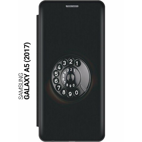 Чехол-книжка на Samsung Galaxy A5 (2017), Самсунг А5 2017 c принтом Диск телефона черный
