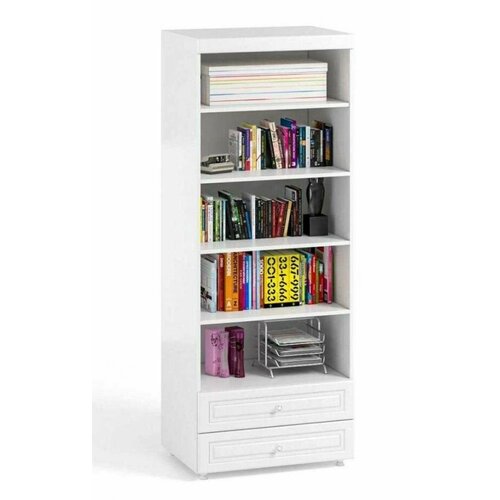 Шкаф-стеллаж Открытый с ящиками ширина 800 гл410 Катрин-К АФ-51 Афина Белое дерево 14857₽