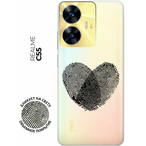 Силиконовый чехол с принтом Lovely Fingerprints для Realme C55 / Рилми С55 силиконовый чехол с принтом daddy для realme c55 рилми с55