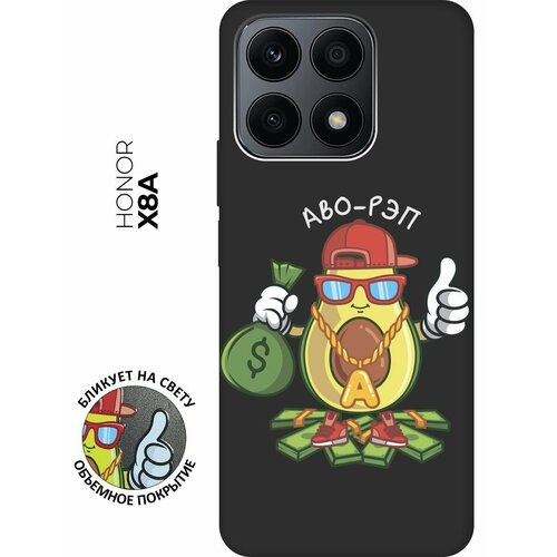 Матовый чехол Avo-Rap для Honor X8a / Хонор Х8А с 3D эффектом черный зеленый, черный, красный