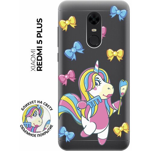 Силиконовый чехол с принтом Lady Unicorn для Xiaomi Redmi 5 Plus / Сяоми Редми 5 Плюс