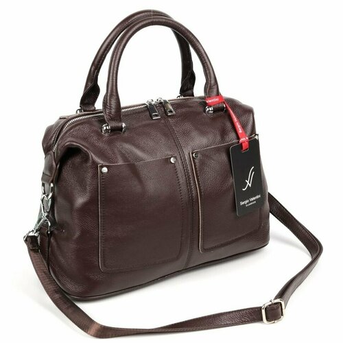 фото Сумка шоппер sergio valentini sv-1509-с кофе, фактура гладкая, коричневый