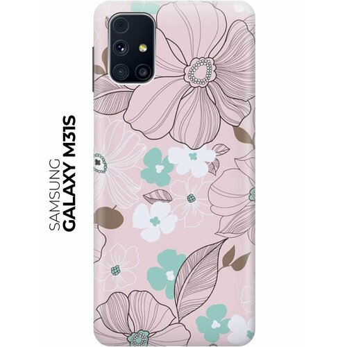 Чехол - накладка ArtColor для Samsung Galaxy M31S с принтом Розовые цветы чехол накладка artcolor для samsung galaxy m62 с принтом нежные розовые цветы