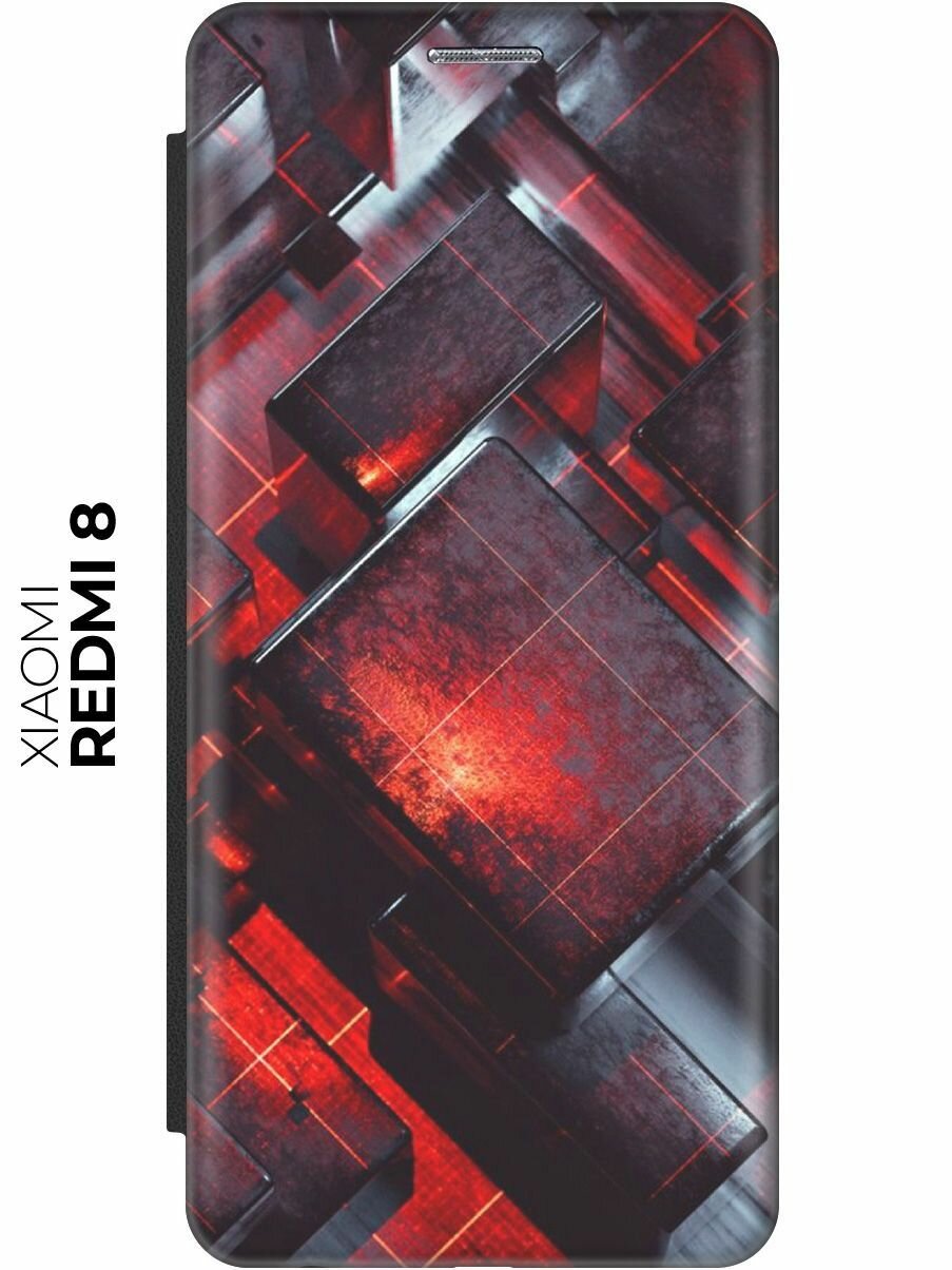 Чехол-книжка Гранатовые фигуры на Xiaomi Redmi 8 / Сяоми Редми 8 черный