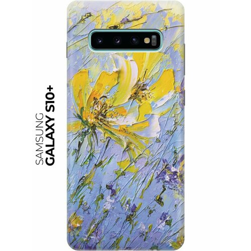 Чехол - накладка ArtColor для Samsung Galaxy S10+ с принтом Желтое на синем чехол накладка artcolor для samsung galaxy s21 с принтом желтое на синем