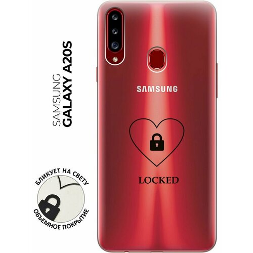 Силиконовый чехол с принтом Locked для Samsung Galaxy A20s / Самсунг А20с силиконовый чехол на samsung galaxy a20s самсунг а20с с 3d принтом allergy прозрачный