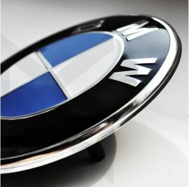 Эмблема для BMW 74 мм на капот-багажник синяя Значок на капот и багажник