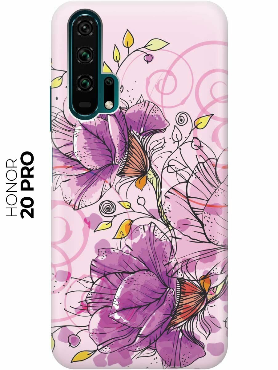 Чехол - накладка ArtColor для Honor 20 Pro с принтом "Розовые цвета"