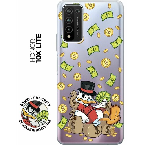 Силиконовый чехол с принтом Rich Scrooge для Honor 10x Lite / Хонор 10Х Лайт силиконовый чехол hippie stickers на honor 10x lite хонор 10х лайт