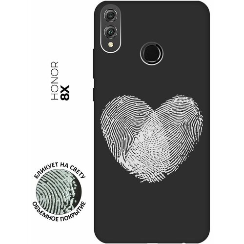 Матовый чехол Lovely Fingerprints W для Honor 8X / Хонор 8Х с 3D эффектом черный матовый чехол sarcasm w для honor 8x хонор 8х с 3d эффектом черный