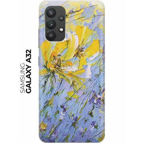 Чехол - накладка ArtColor для Samsung Galaxy A32 с принтом Желтое на синем чехол накладка artcolor для samsung galaxy note 20 с принтом желтое на синем