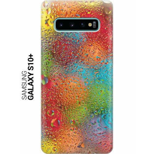 ультратонкий силиконовый чехол накладка для samsung galaxy m31 с принтом капли и разноцветные шары Ультратонкий силиконовый чехол-накладка для Samsung Galaxy S10+ с принтом Капли и разноцветные шары