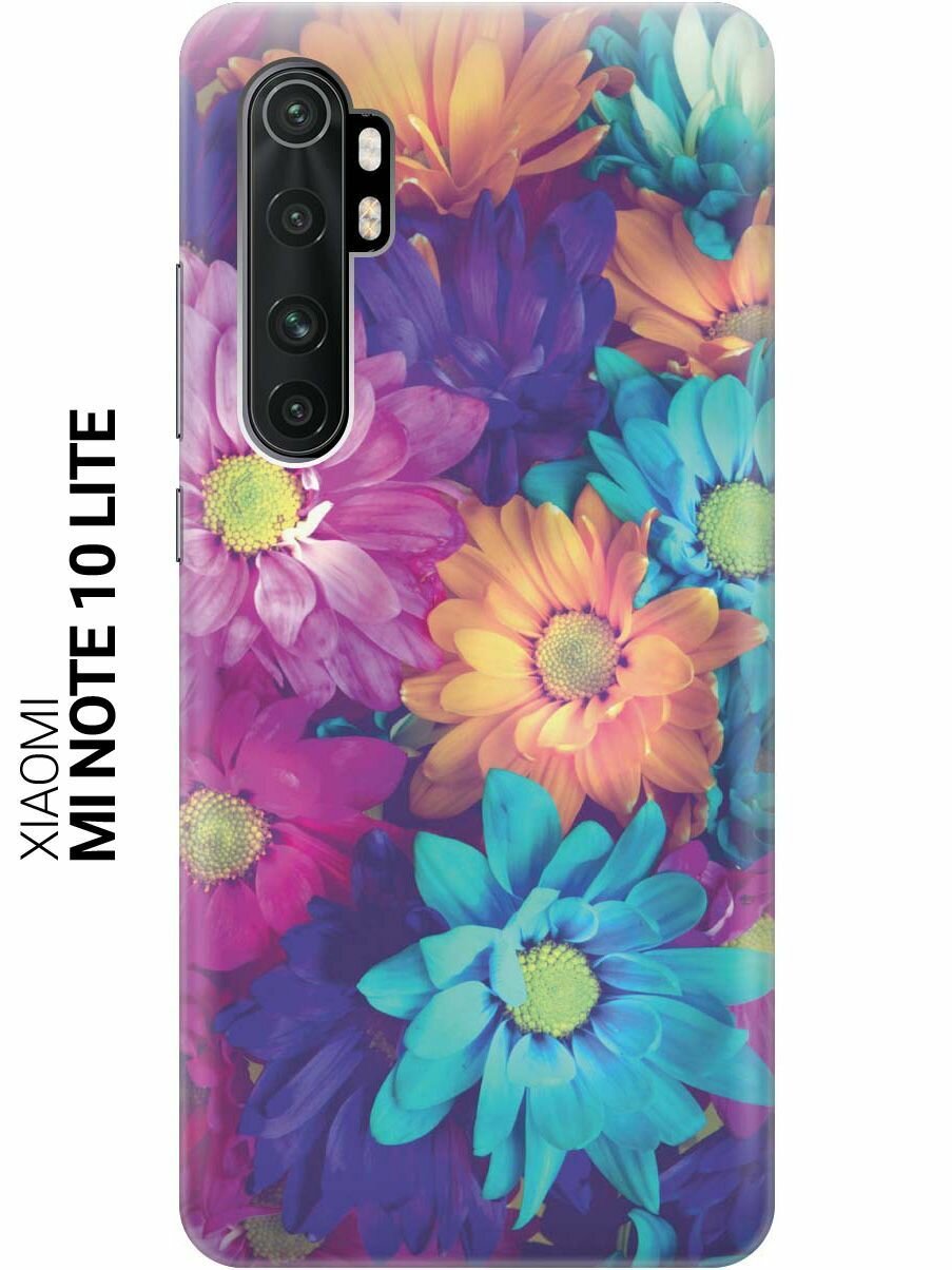 Ультратонкий силиконовый чехол-накладка для Xiaomi Mi Note 10 Lite с принтом "Много цветов"