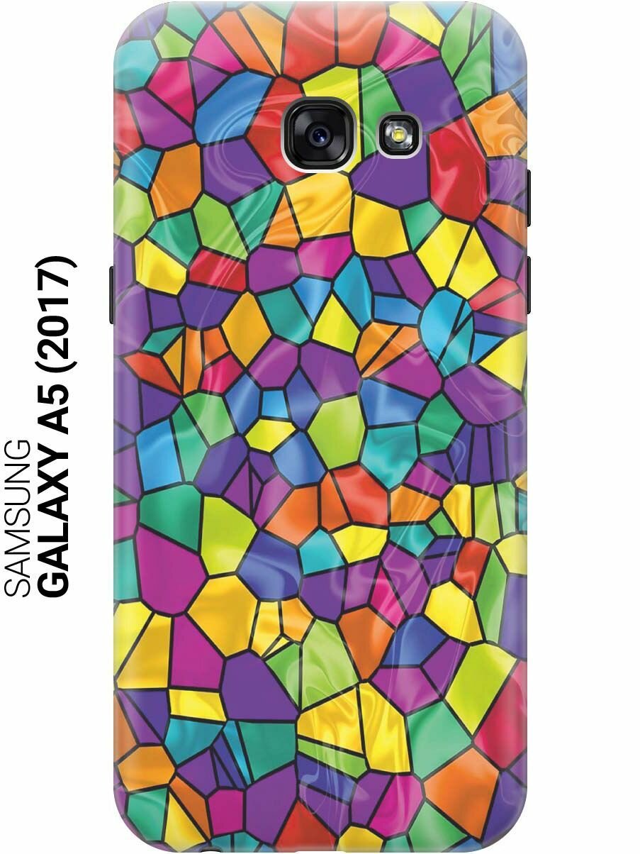GOSSO Ультратонкий силиконовый чехол-накладка для Samsung Galaxy A5 (2017) с принтом "Яркая мозаика"