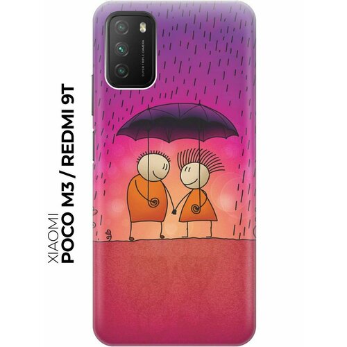 Чехол - накладка ArtColor для Xiaomi Poco M3 с принтом Парочка под дождем чехол накладка artcolor для xiaomi redmi 7 с принтом парочка под дождем