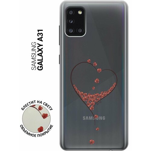 Ультратонкий силиконовый чехол-накладка для Samsung Galaxy A31 с 3D принтом Little hearts ультратонкий силиконовый чехол накладка для samsung galaxy s20 с 3d принтом little hearts