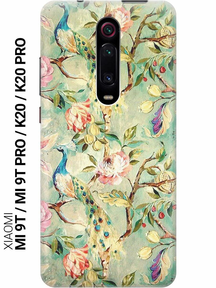 Ультратонкий силиконовый чехол-накладка для Xiaomi Mi9T, Mi9T Pro, K20, K20 Pro с принтом "Винтажный цветочный паттерн"