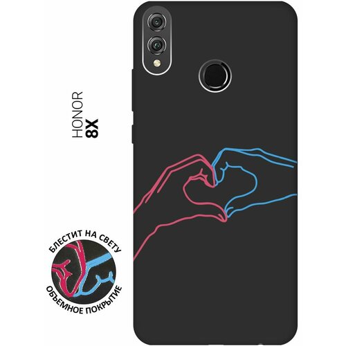 Матовый Soft Touch силиконовый чехол на Honor 8X, Хонор 8Х с 3D принтом Fall in Love черный матовый soft touch силиконовый чехол на honor 80 pro хонор 80 про с 3d принтом fall in love черный