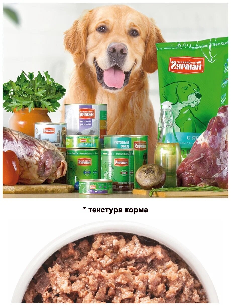 Четвероногий Гурман Корм влажный для собак Мясное ассорти с печенью, 100 г