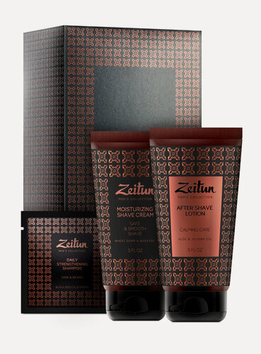 Изображение товара ZEITUN Набор для лица Идеальная гладкость муж. (Крем для бритья 157 г + Лосьон 169 г + Шампунь 12 г)