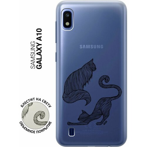 Ультратонкий силиконовый чехол-накладка для Samsung Galaxy A10 с 3D принтом Lazy Cats ультратонкий силиконовый чехол накладка transparent для samsung galaxy m51 с 3d принтом lazy cats