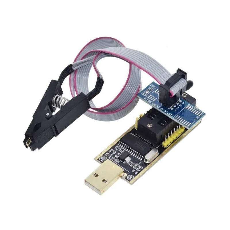 Программатор EEPROM для BIOS на CH341 c зажимом для программирования SOIC8 SOP8 для EEPROM 93CXX (с прищепкой) — фото 1