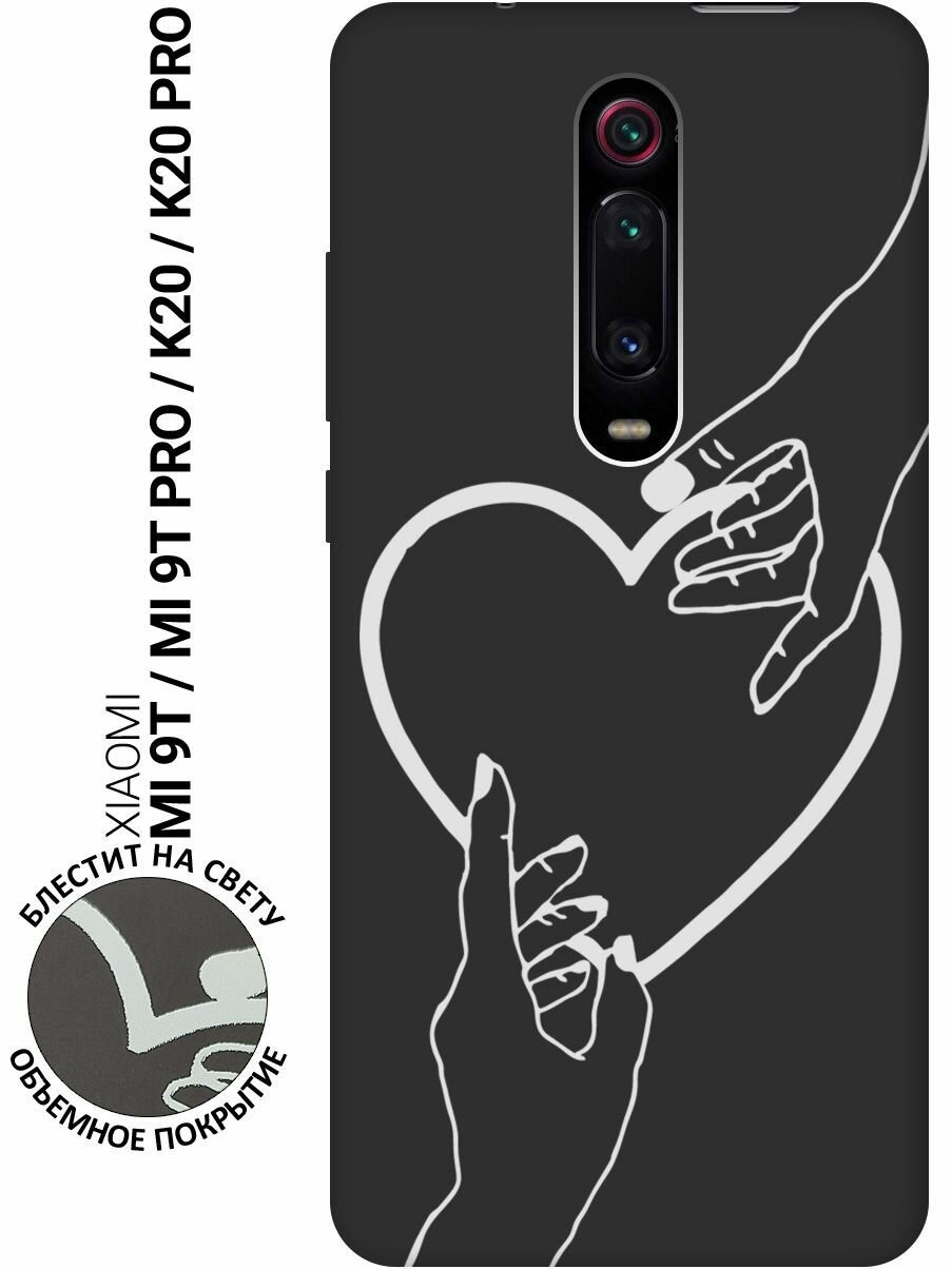 Матовый Soft Touch силиконовый чехол на Xiaomi Mi 9T / Mi 9T Pro / K20 / K20 Pro / Сяоми Ми 9Т / Ми 9Т Про с 3D принтом "Hands W" черный