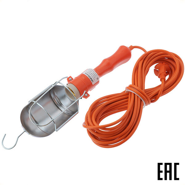 Светильник переносной 966U-0110 под лампу Е27 c выключ металл. решетка 10м IP20 UNIVersal