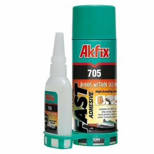 Клей Akfix (Акфикс) 705 цианоакрилатный двухкомпонентный прозрачный 65 + 200 мл