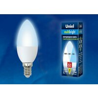 Светодиодная лампа свеча Белый дневной 6W UL-00002374 LED-C37-6W/NW/E14/FR/MB PLM11WH Диммируемая Multibright