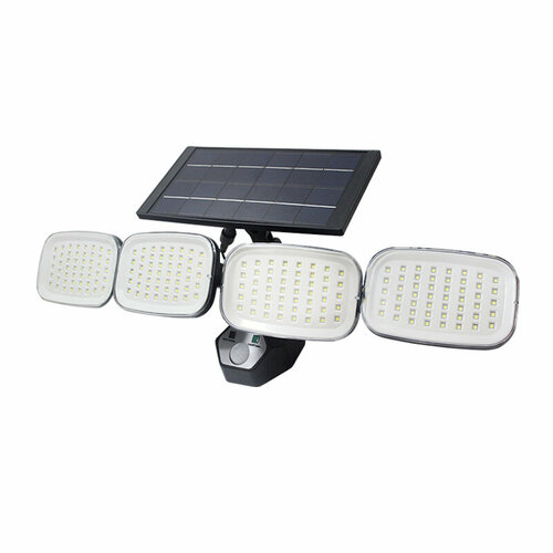Прожекторный светильник садовый с 4 поворотными фонарями с датчиком движения питание от солнечной батареи MyPads