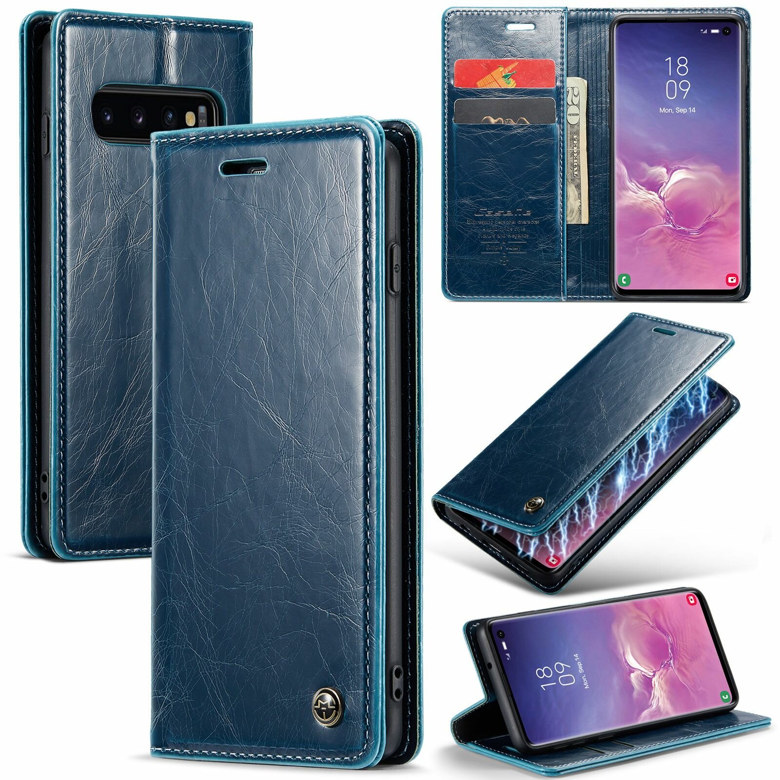 Чехол-книжка MyPads для Samsung Galaxy S10 Plus (Самсунг галакси с10 плюс), синий