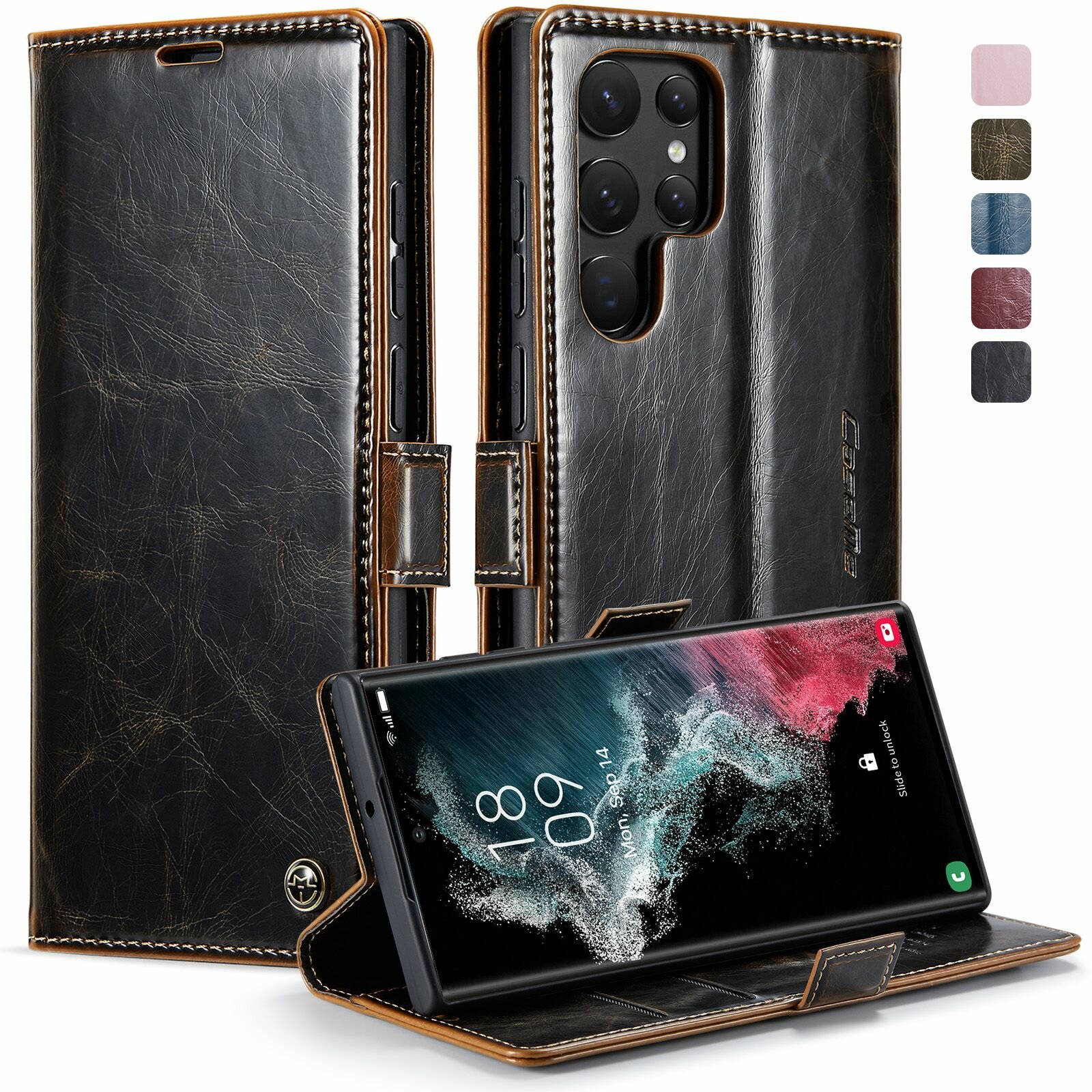 Чехол-книжка MyPads для Samsung Galaxy S23 Ultra (Самсунг Галакси C23 ультра), шоколадный