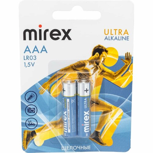 Mirex Батарея щелочная LR03 / AAA 1,5V 2 шт ecopack 23702-LR03-E2