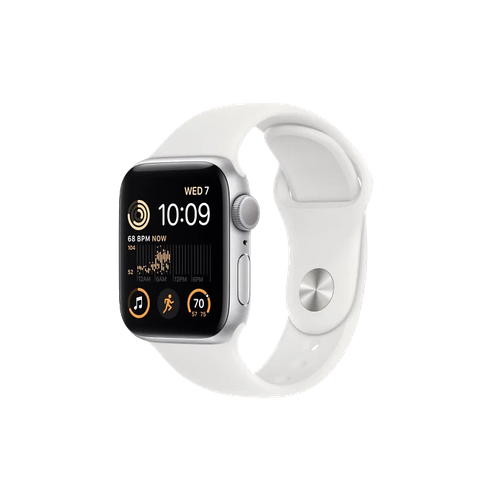 Apple Умные часы Apple Watch SE2, 44 мм, S/M, White sport band, Silver Aluminium (MNTH3)