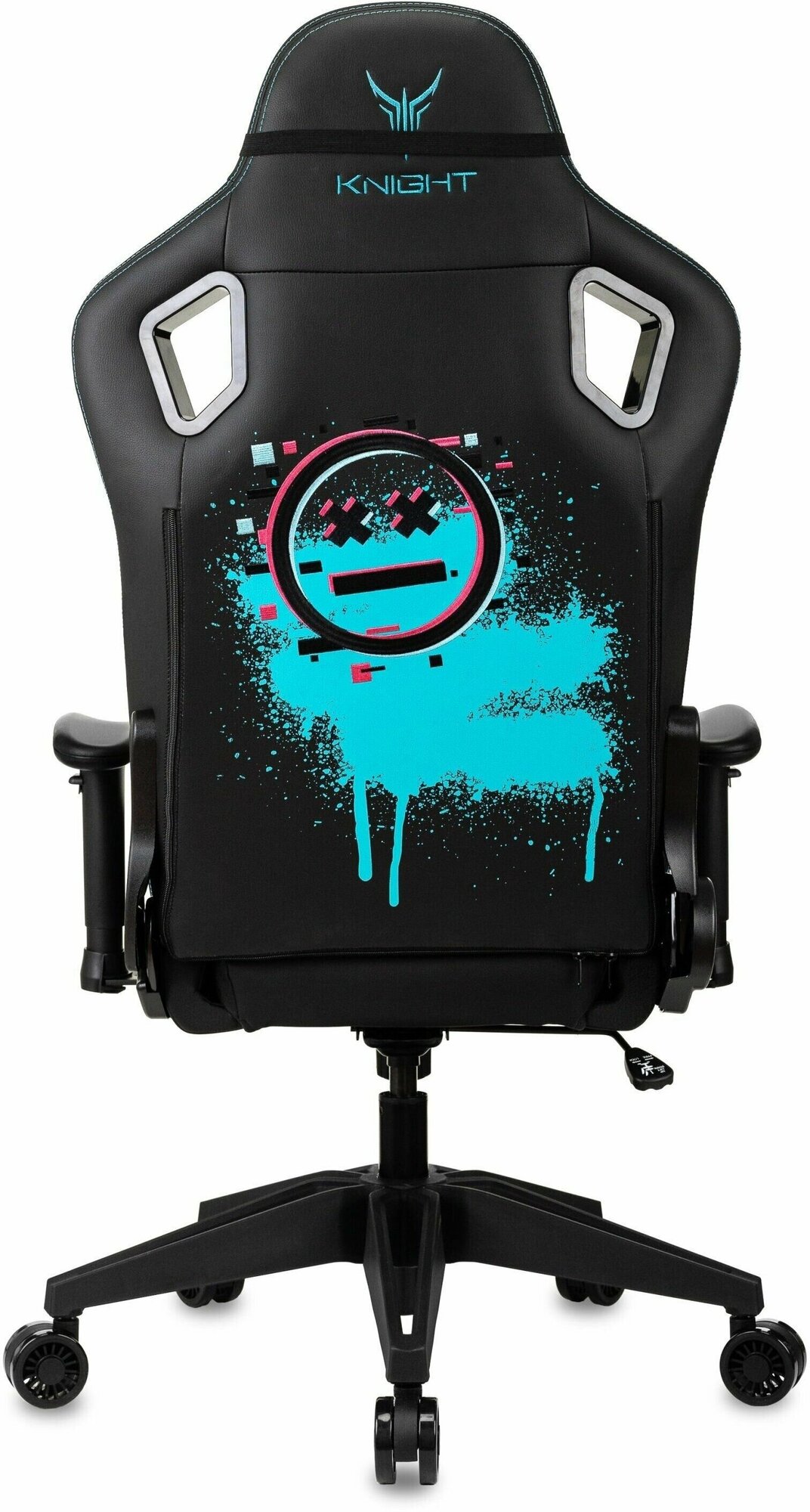 Кресло игровое Knight Outrid Smile черный эко.кожа крестов. пластик - фотография № 14