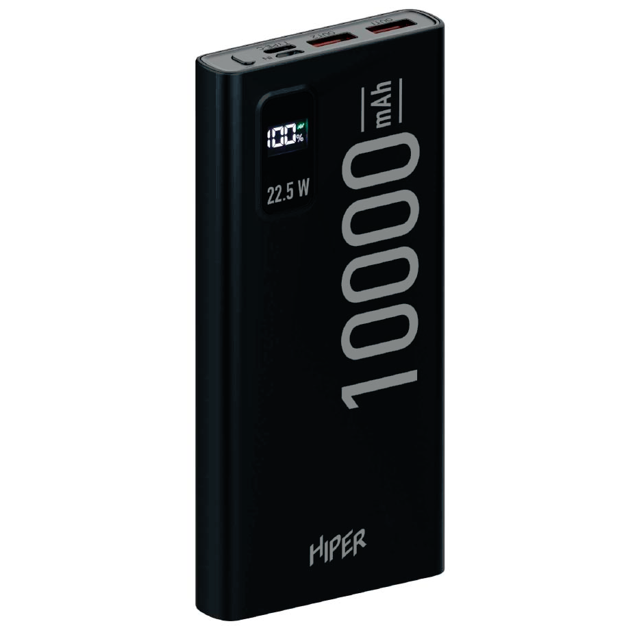 Мобильный аккумулятор Hiper EP 10000 10000mAh 3A QC PD 2xUSB черный EP 10000 BLACK